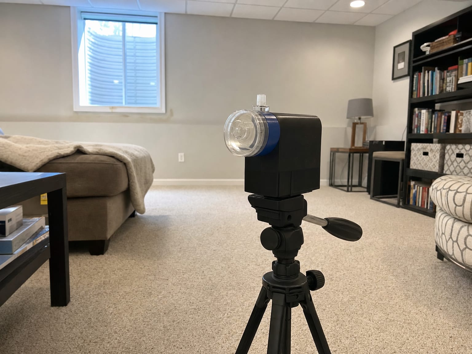 Thermal imaging camera pointed at the underside of an attic roof deck in a New Jersey home showing temperature variation