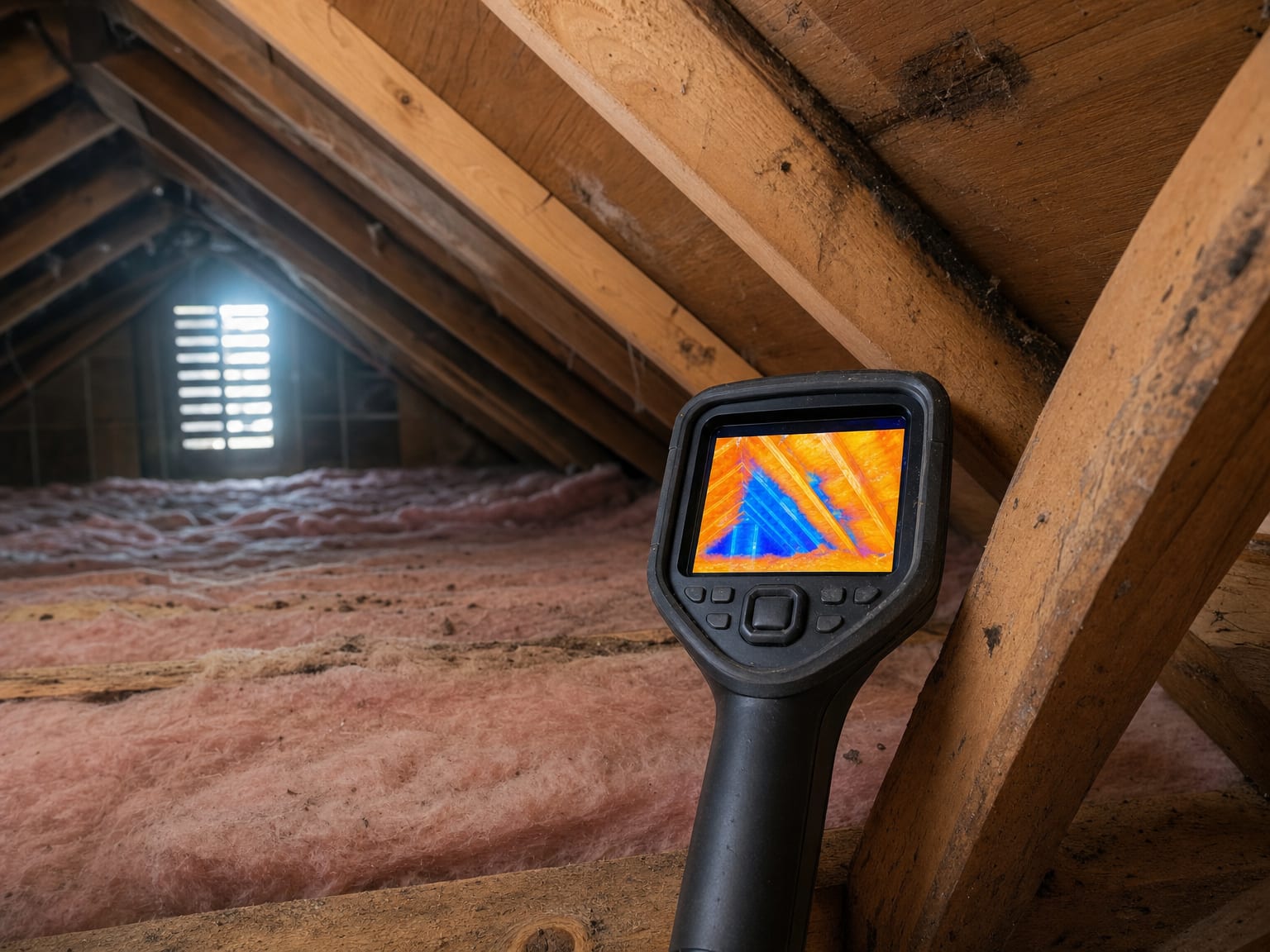 Vented crawl space beneath a New Jersey colonial home showing exposed floor joists and a vapor barrier with inspection equipment